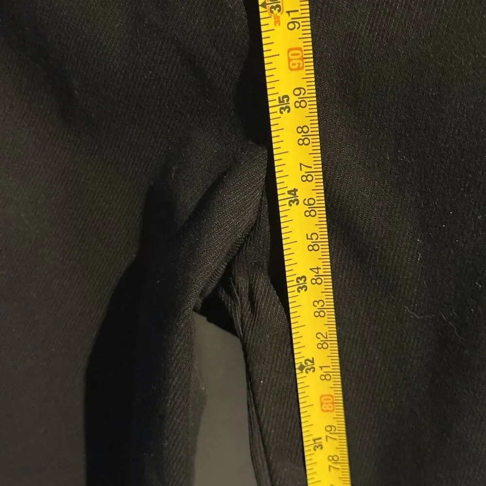 Kulson Italy Black Dress Pants Size 10 Stretch Cotton Cupro Made Italy Split Hem - Picture 16 of 16